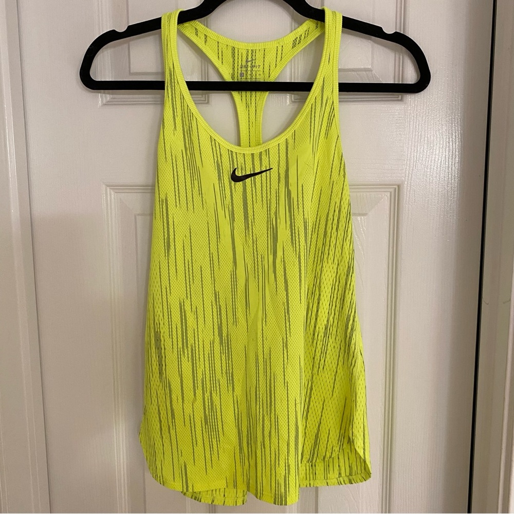 Nike Neon Yellow Dri-Fit Running Top Medium